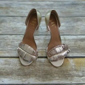 Banana Republic Fringe Metallic Gold Heels